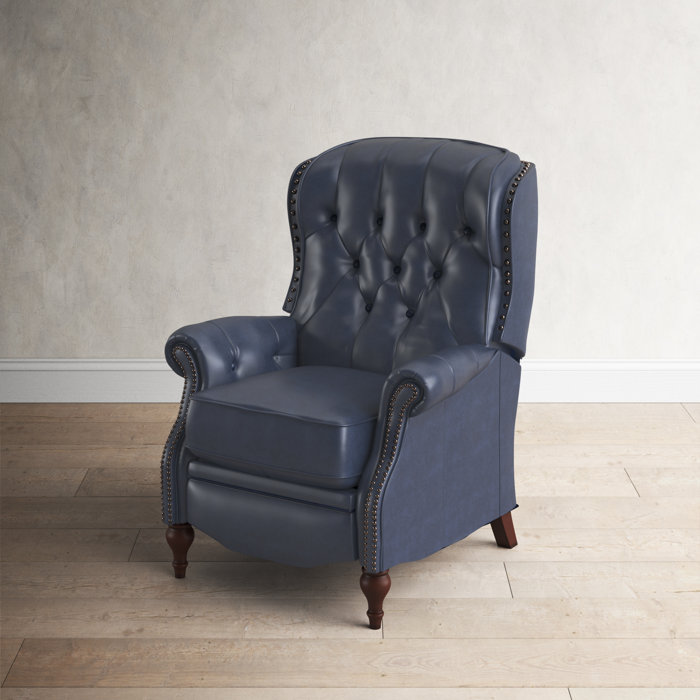 Birch Lane™ Deandra 34.6" Wide Genuine Leather Manual Wing Chair